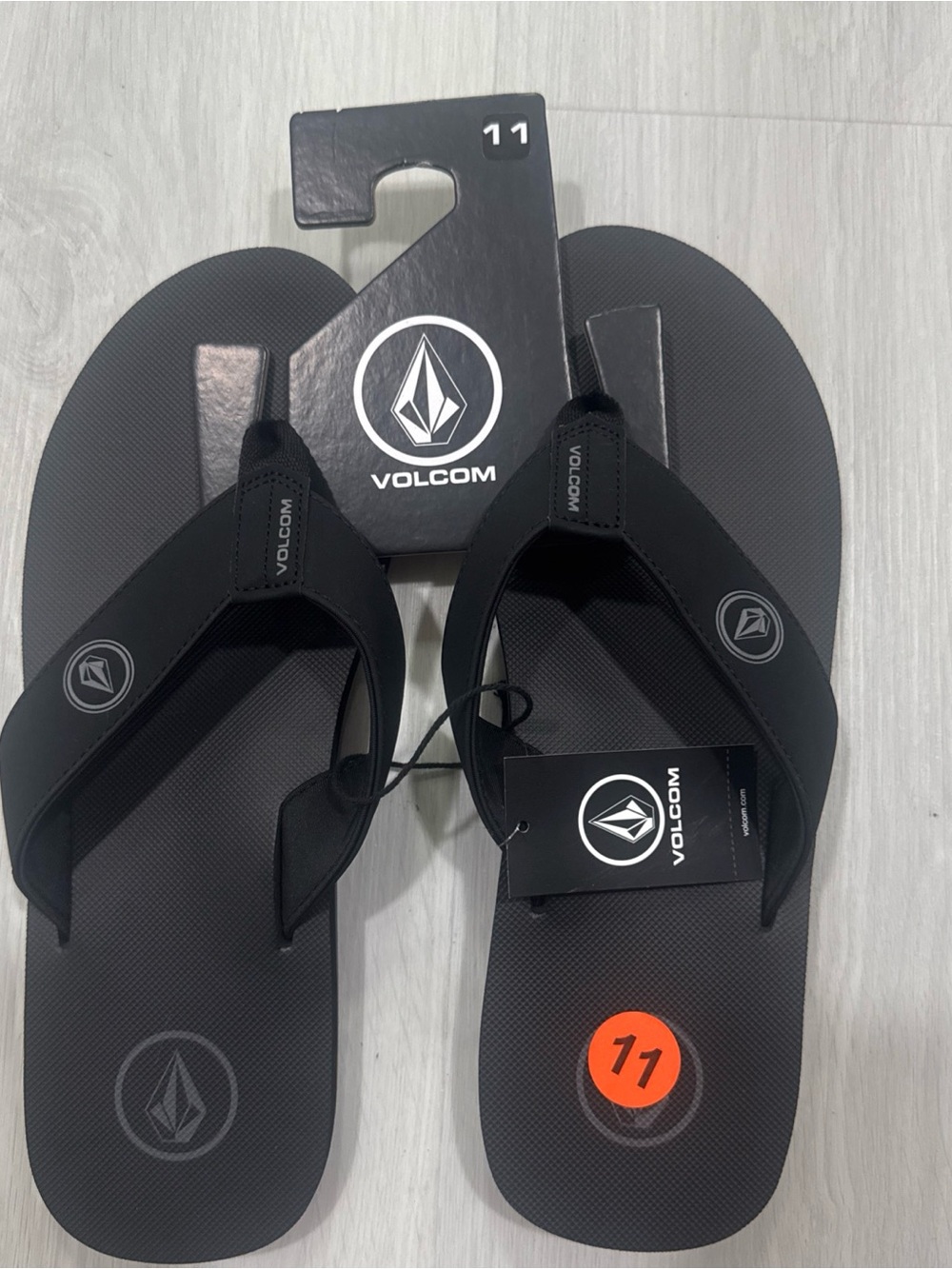 Volcom Black Men's Logo Flip Flops